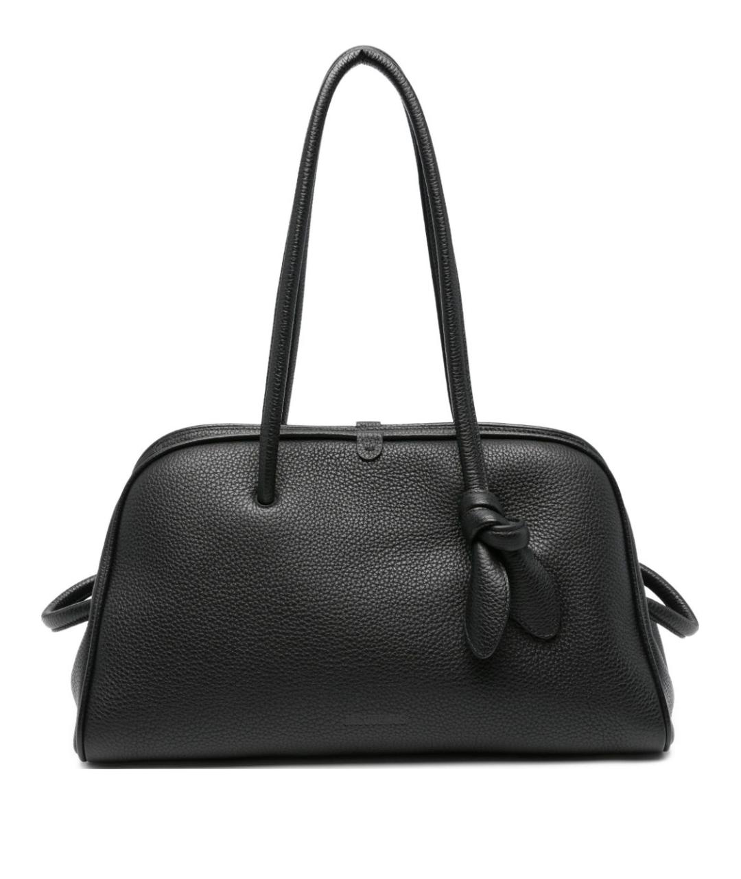 JACQUEMUS Черная кожаная сумка тоут, фото 1