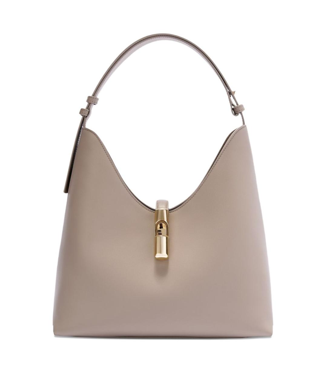 FURLA Бежевая кожаная сумка тоут, фото 1