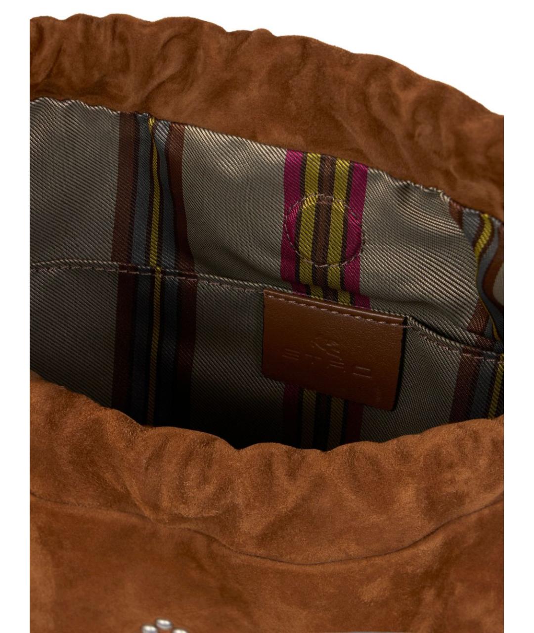 ETRO Коричневая замшевая сумка через плечо, фото 5
