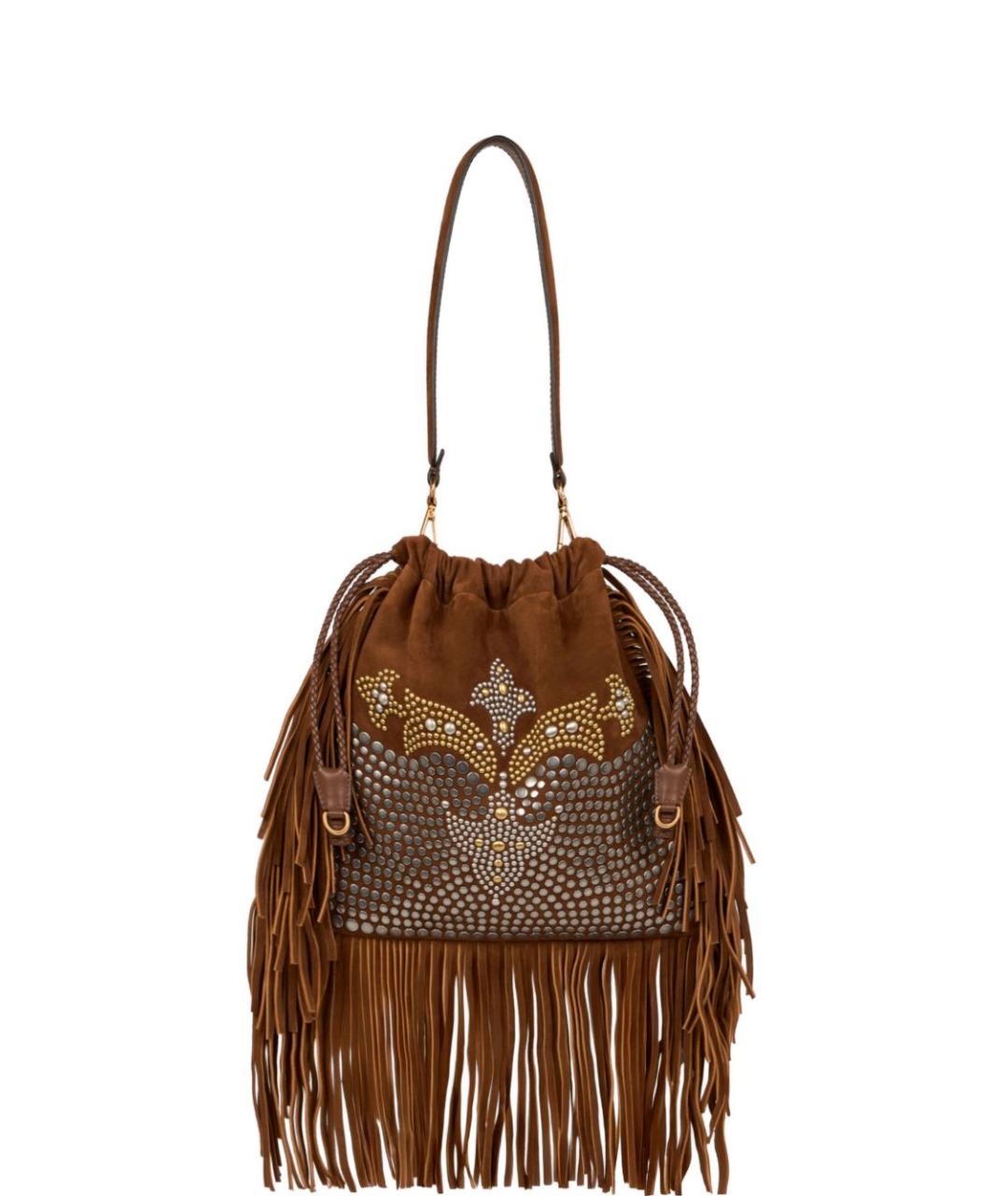 ETRO Коричневая замшевая сумка через плечо, фото 1