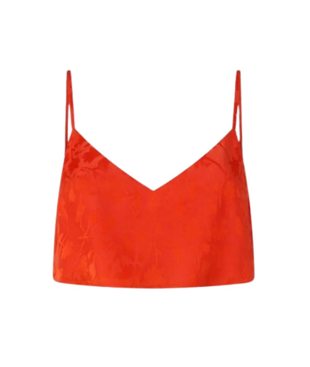 PINKO Оранжевая вискозная майка, фото 1