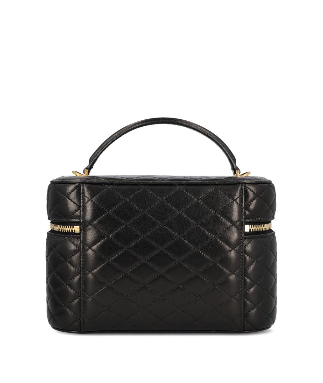 SAINT LAURENT Черная кожаная сумка с короткими ручками, фото 2