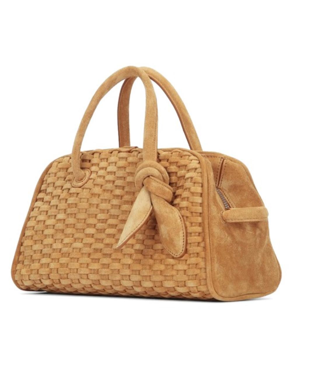 JACQUEMUS Бежевая замшевая сумка тоут, фото 3