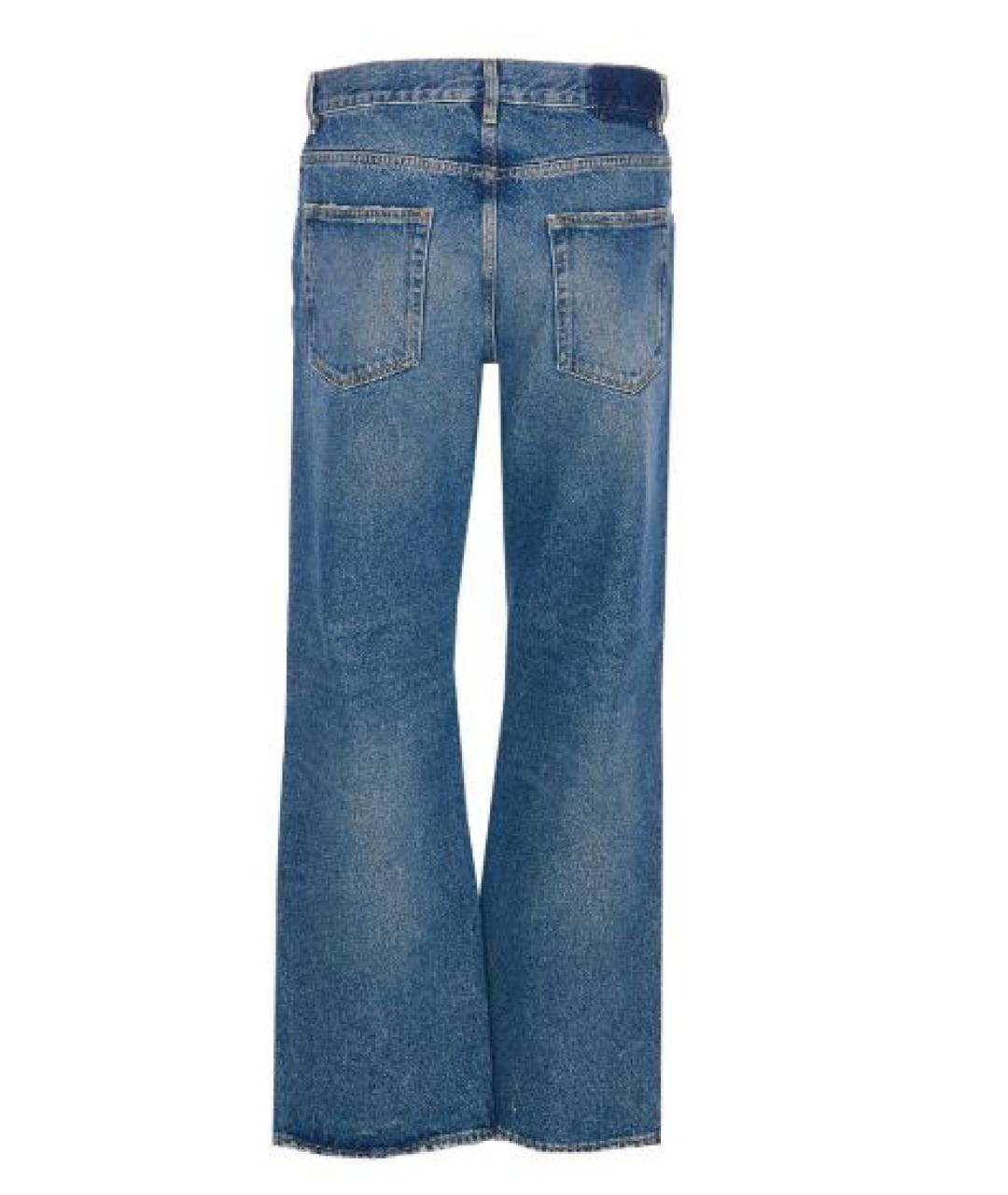 GOLDEN GOOSE DELUXE BRAND Синие хлопковые прямые джинсы, фото 2