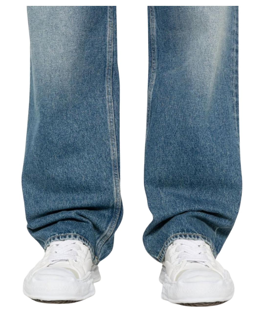 GOLDEN GOOSE DELUXE BRAND Синие хлопковые прямые джинсы, фото 6