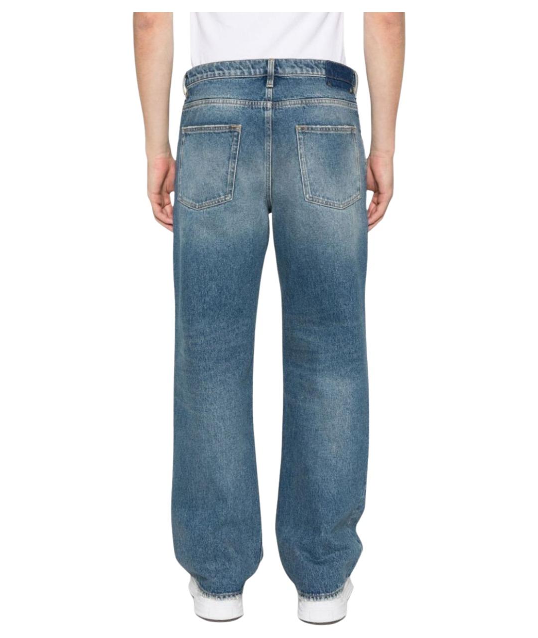 GOLDEN GOOSE DELUXE BRAND Синие хлопковые прямые джинсы, фото 4