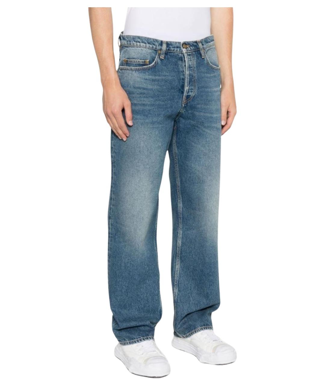 GOLDEN GOOSE DELUXE BRAND Синие хлопковые прямые джинсы, фото 3
