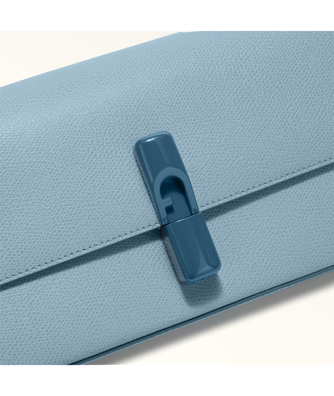 FURLA Голубая кожаная сумка через плечо, фото 3