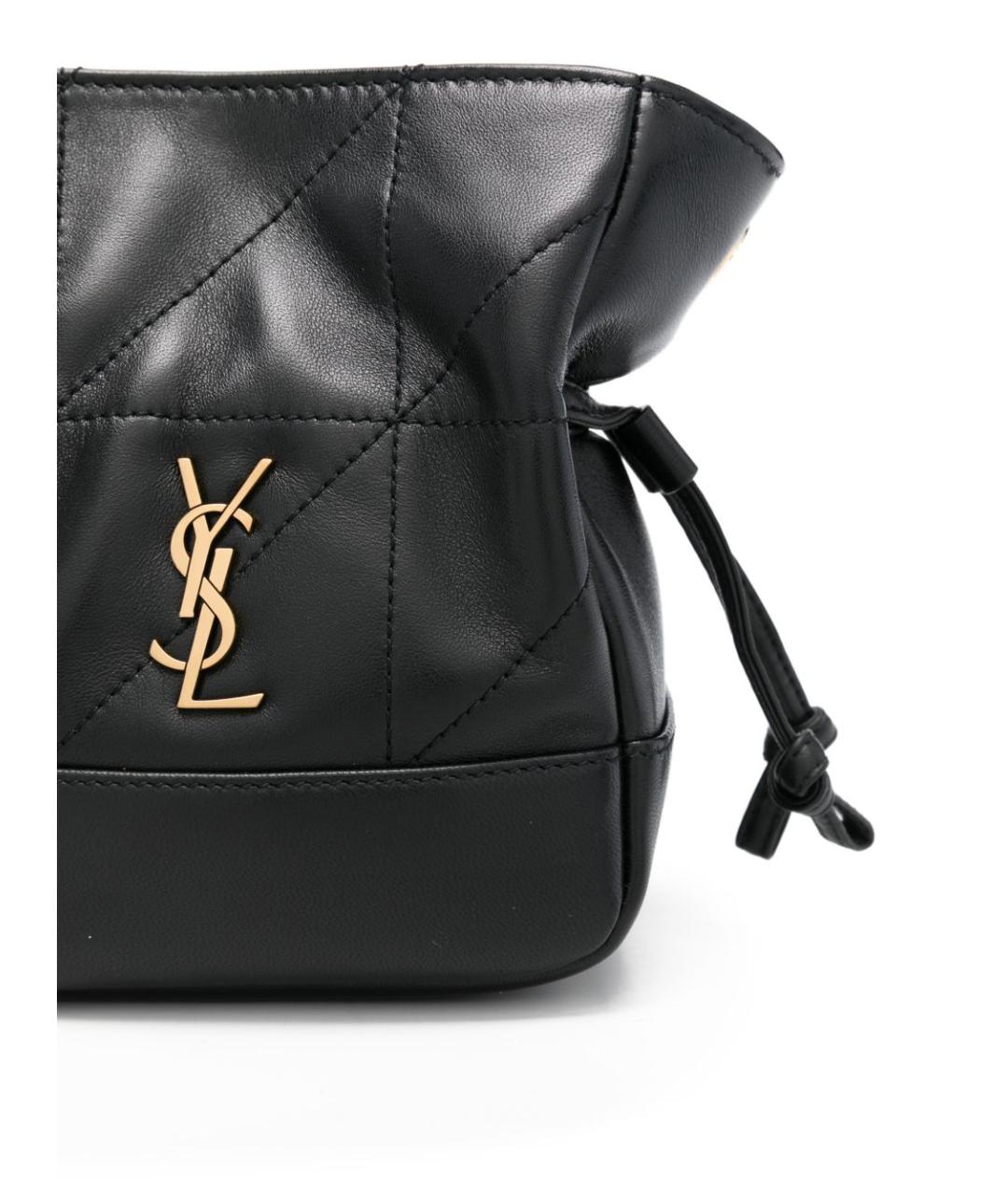 SAINT LAURENT Черная кожаная сумка через плечо, фото 5