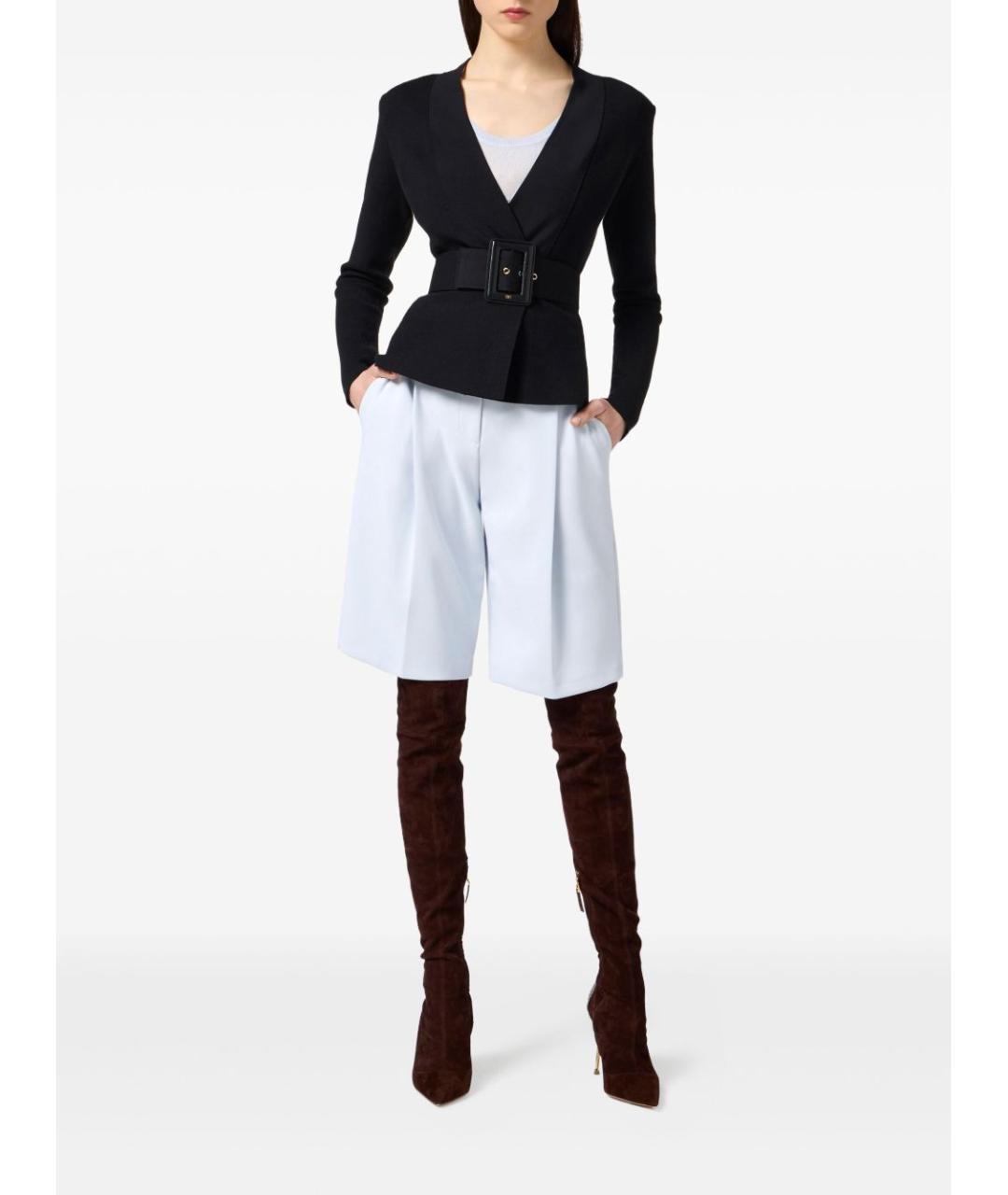 ELISABETTA FRANCHI Черный вискозный жакет/пиджак, фото 4