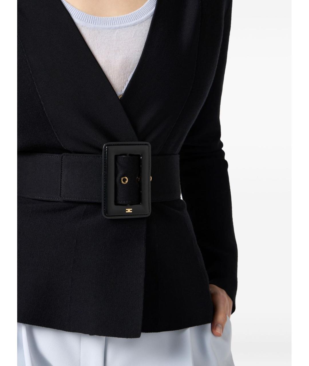 ELISABETTA FRANCHI Черный вискозный жакет/пиджак, фото 2