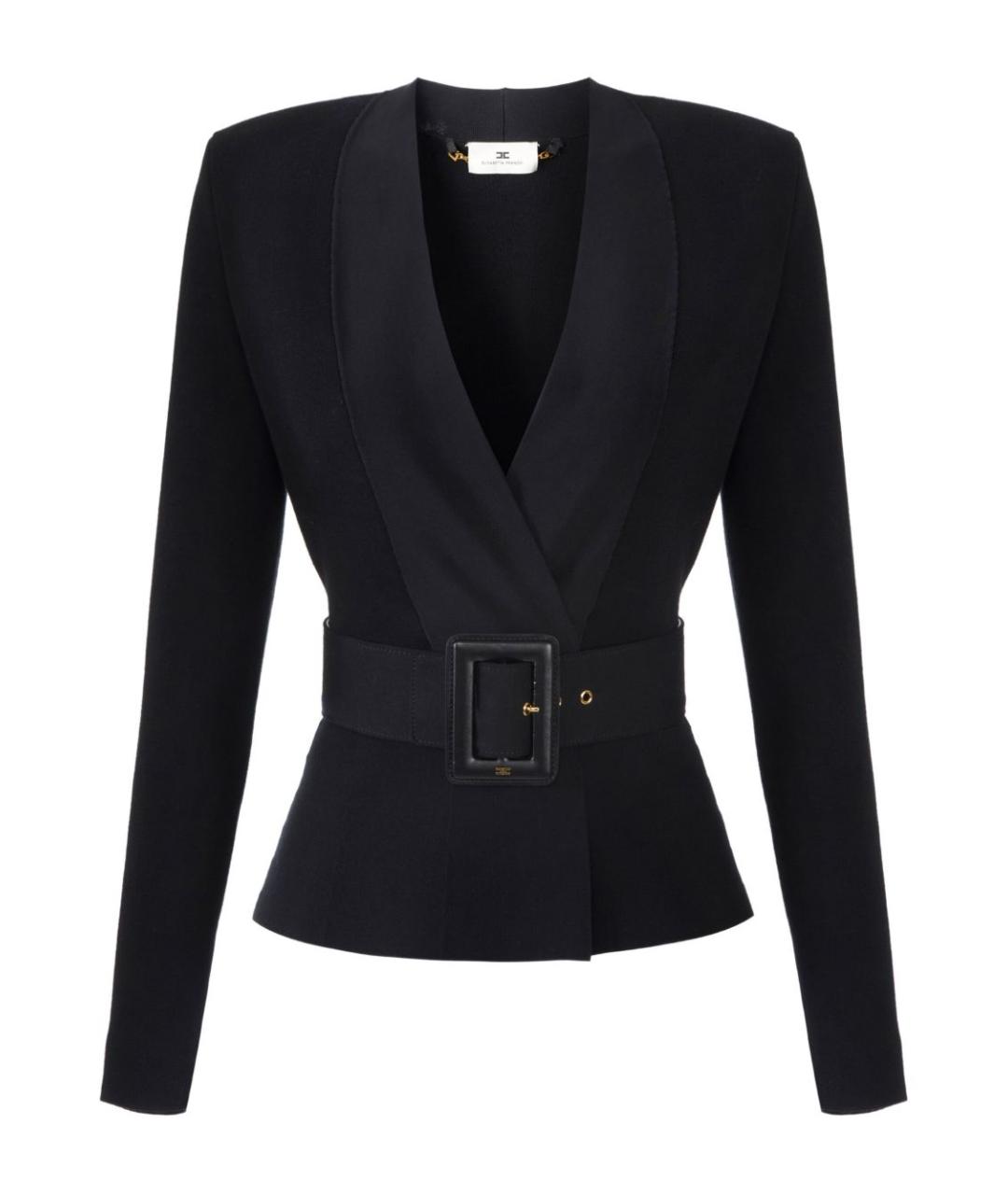 ELISABETTA FRANCHI Черный вискозный жакет/пиджак, фото 1