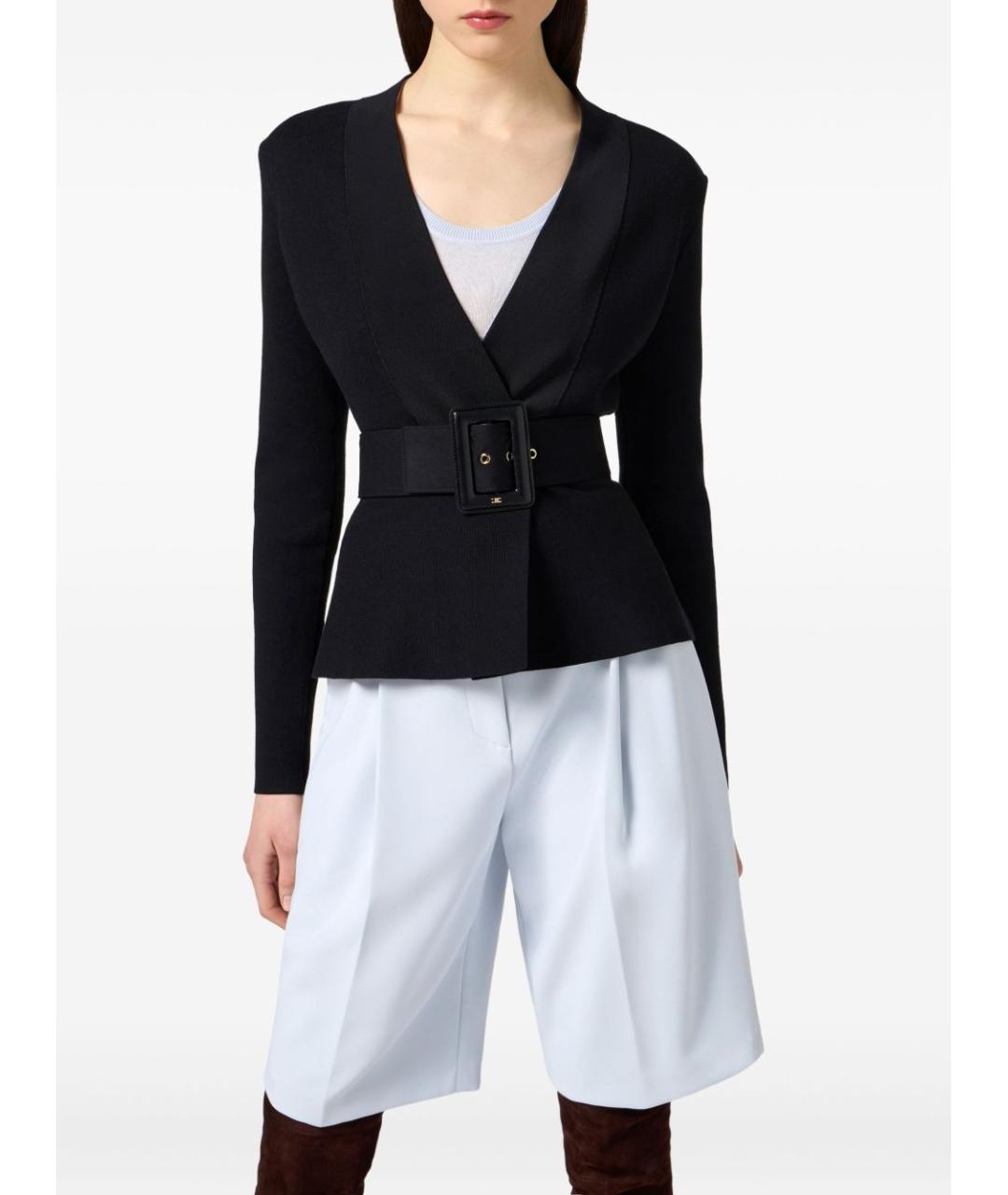 ELISABETTA FRANCHI Черный вискозный жакет/пиджак, фото 3