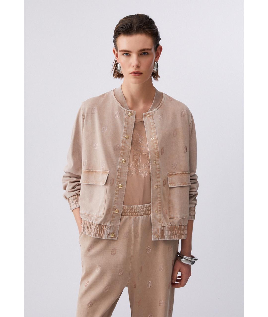 LIU JO Бежевая хлопковая куртка, фото 2