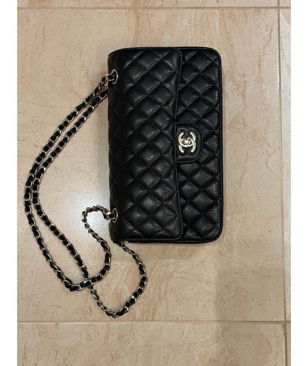 CHANEL Черная кожаная сумка через плечо, фото 2