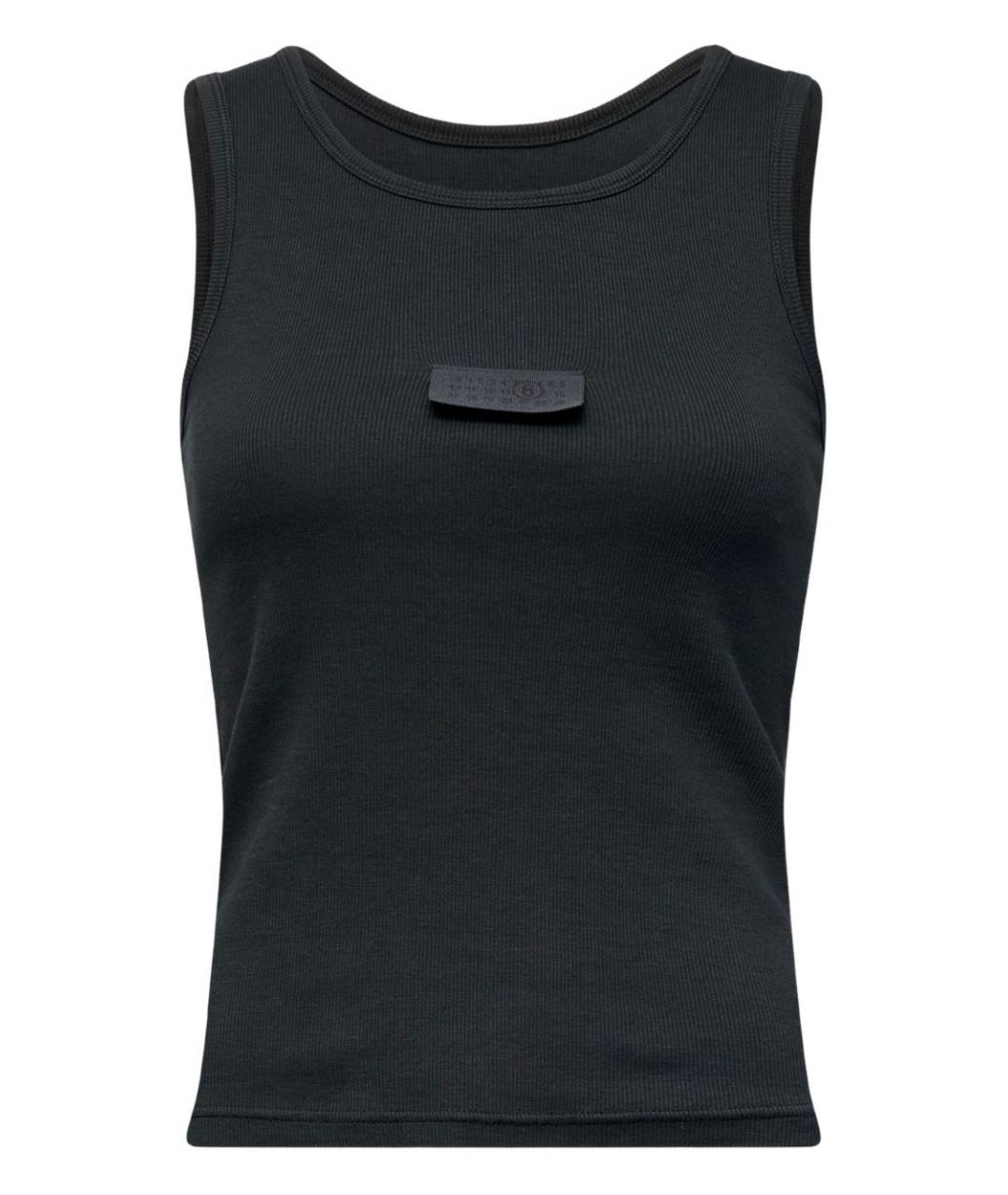 MM6 MAISON MARGIELA Черная хлопковая майка, фото 1