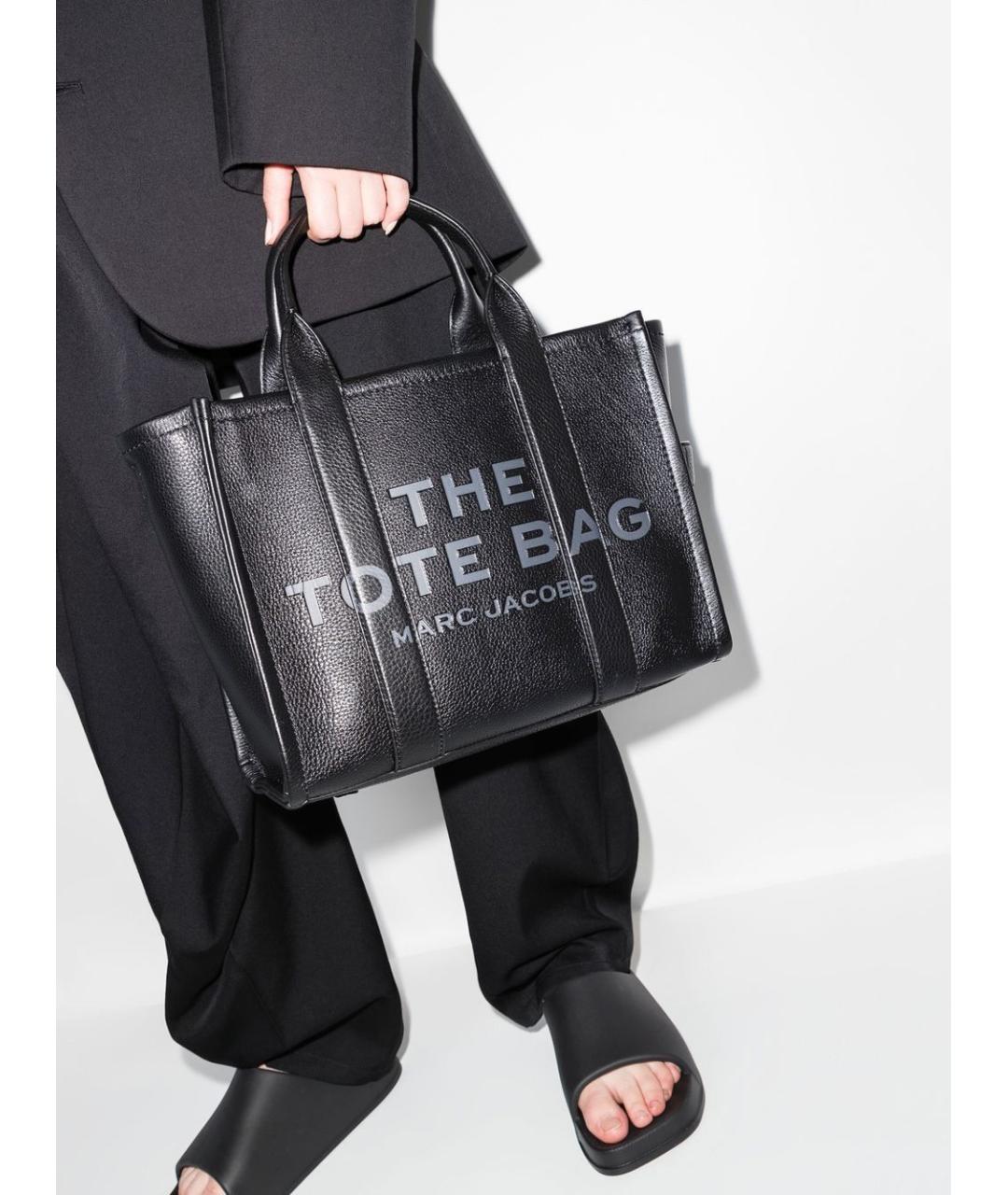 MARC JACOBS Черная кожаная сумка тоут, фото 7