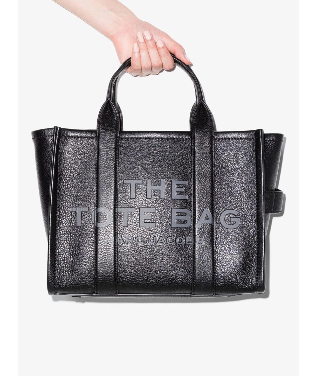 MARC JACOBS Черная кожаная сумка тоут, фото 5