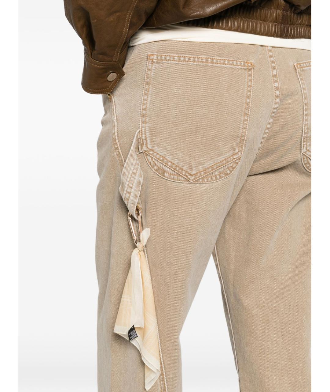 DARKPARK Бежевые хлопковые прямые джинсы, фото 5