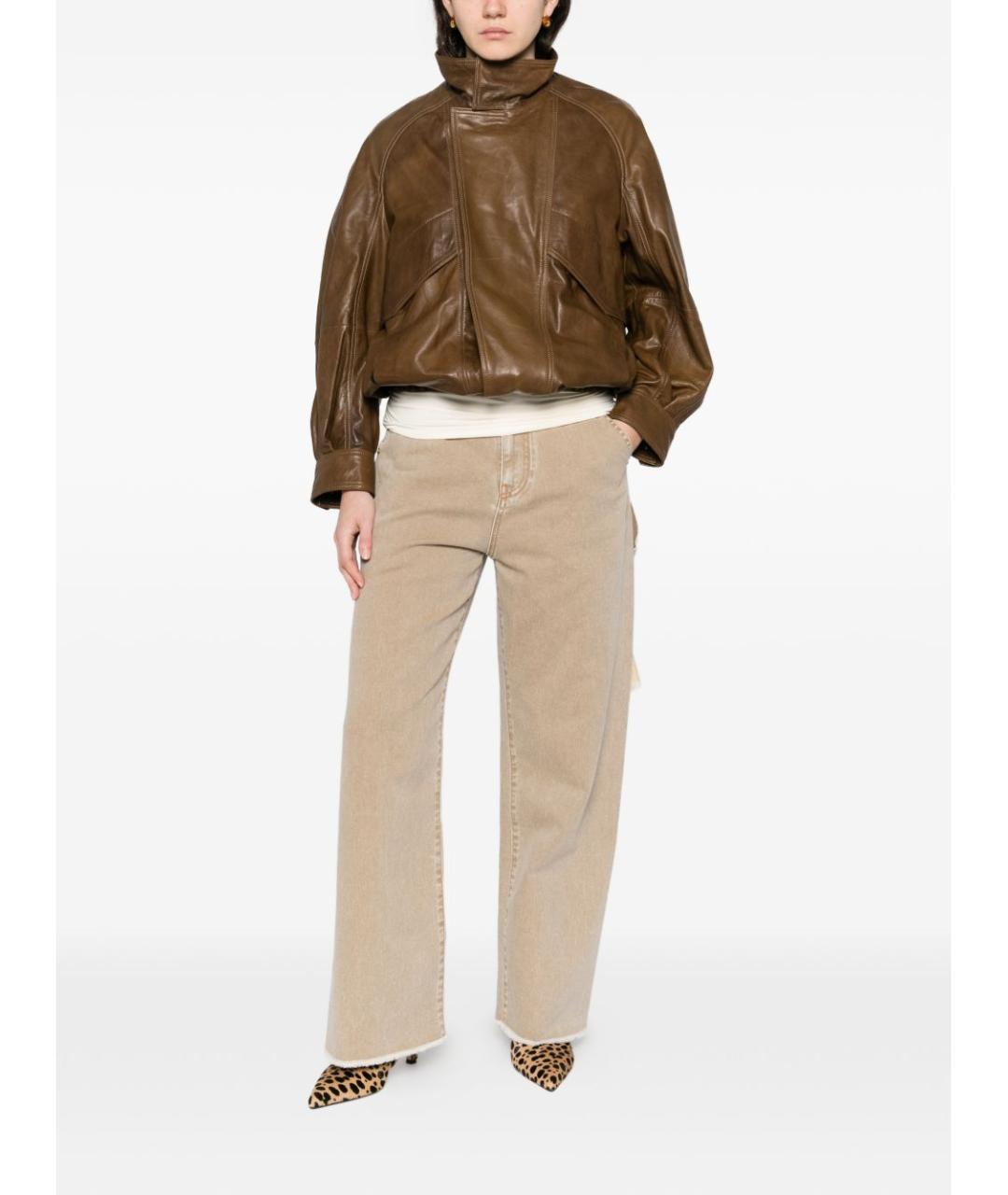 DARKPARK Бежевые хлопковые прямые джинсы, фото 2