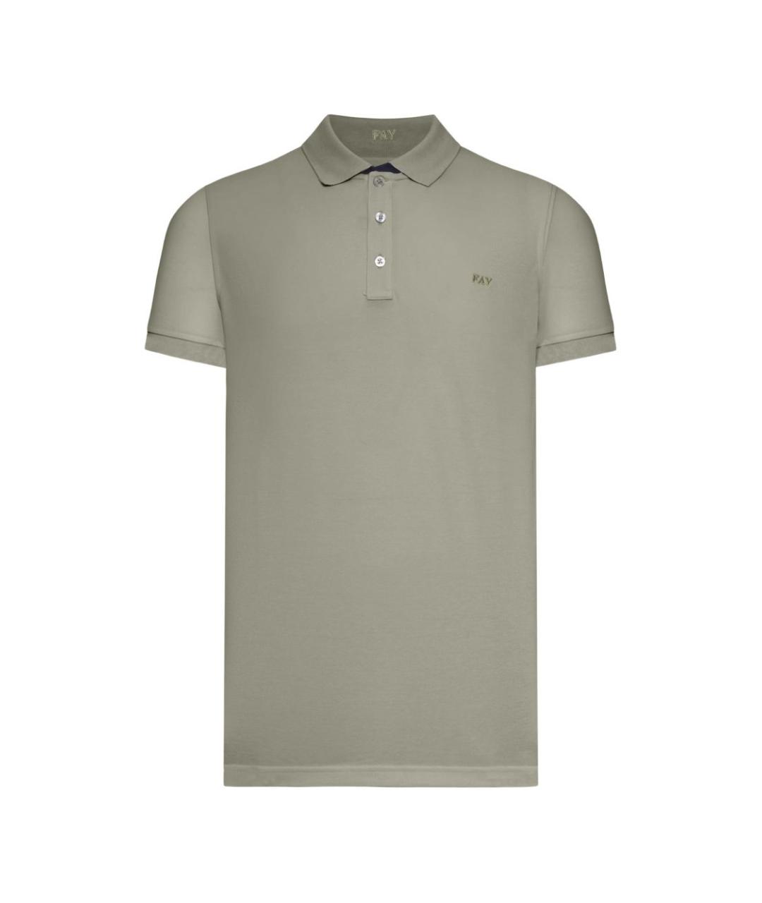 FAY Зеленые хлопковое поло с коротким рукавом, фото 1