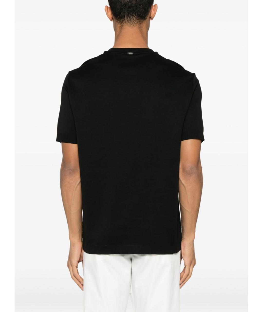 HERNO Черная хлопковая футболка, фото 4