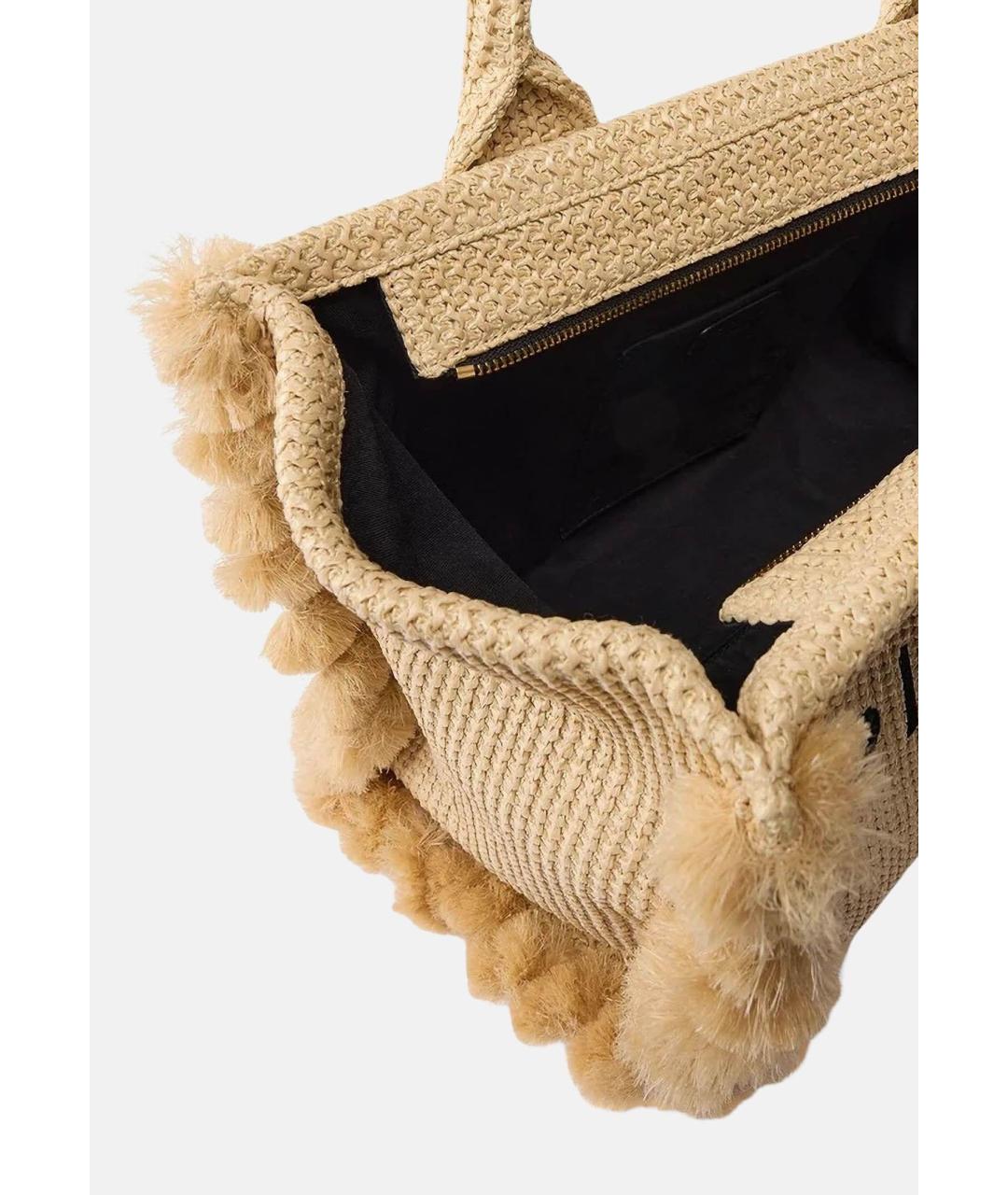 PINKO Бежевая пелетеная сумка тоут, фото 2