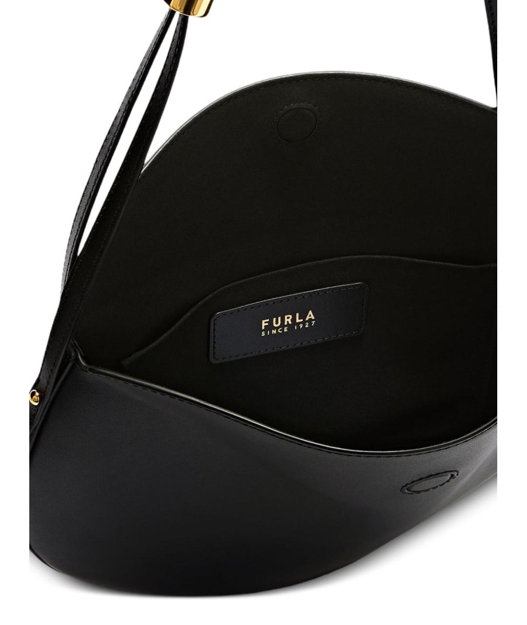 FURLA Черная кожаная сумка через плечо, фото 4