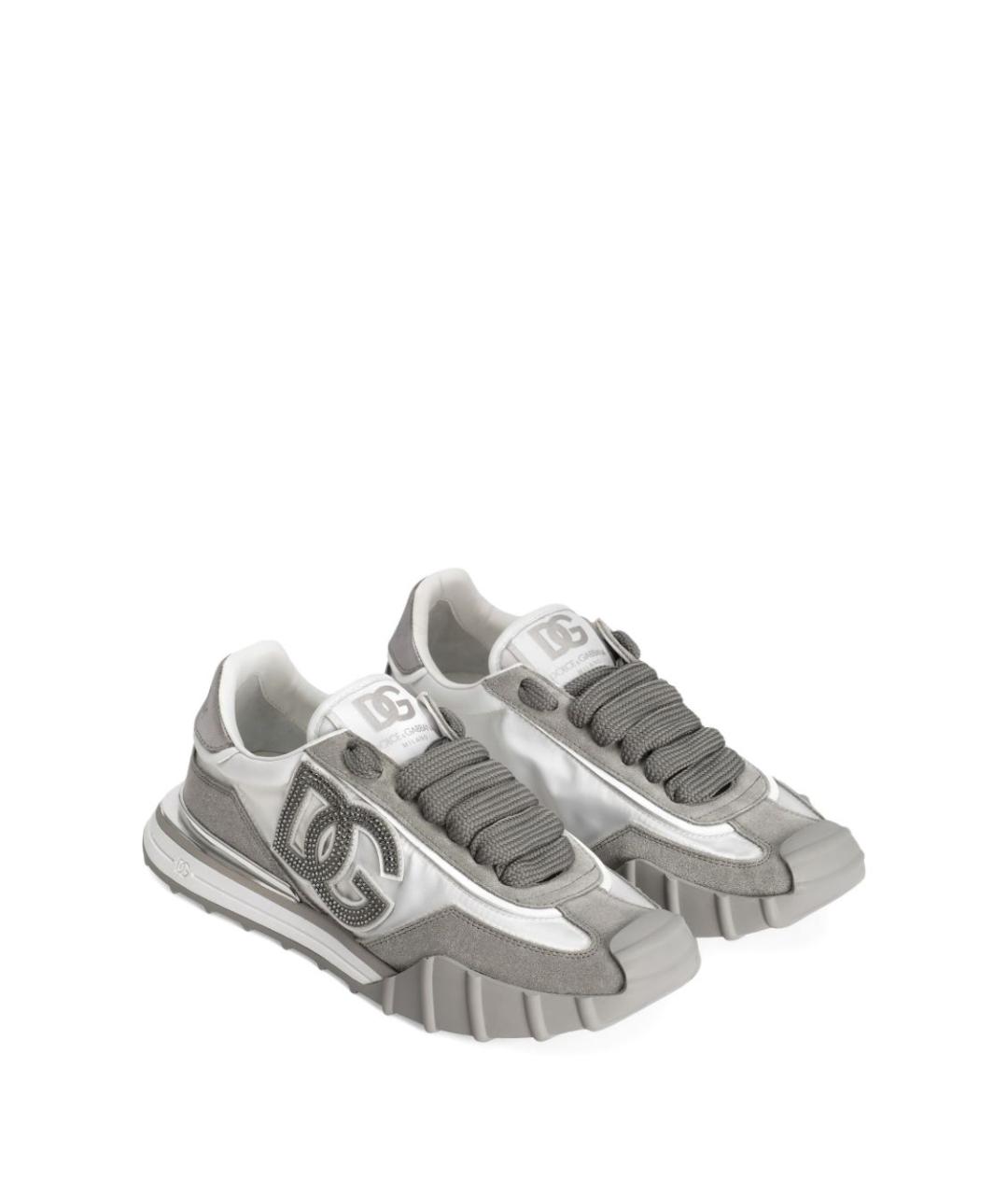 DOLCE&GABBANA Серые текстильные кроссовки, фото 2