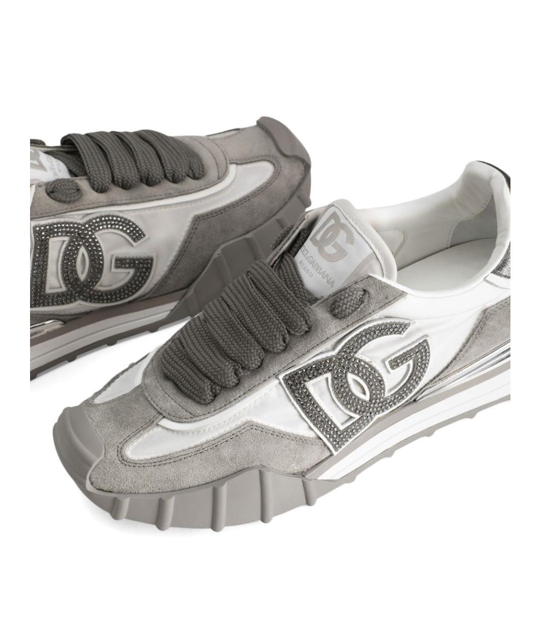 DOLCE&GABBANA Серые текстильные кроссовки, фото 3