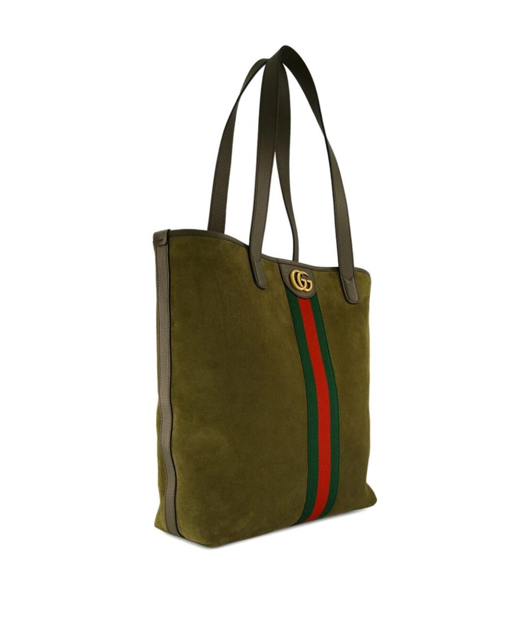 GUCCI Зеленая замшевая сумка тоут, фото 3