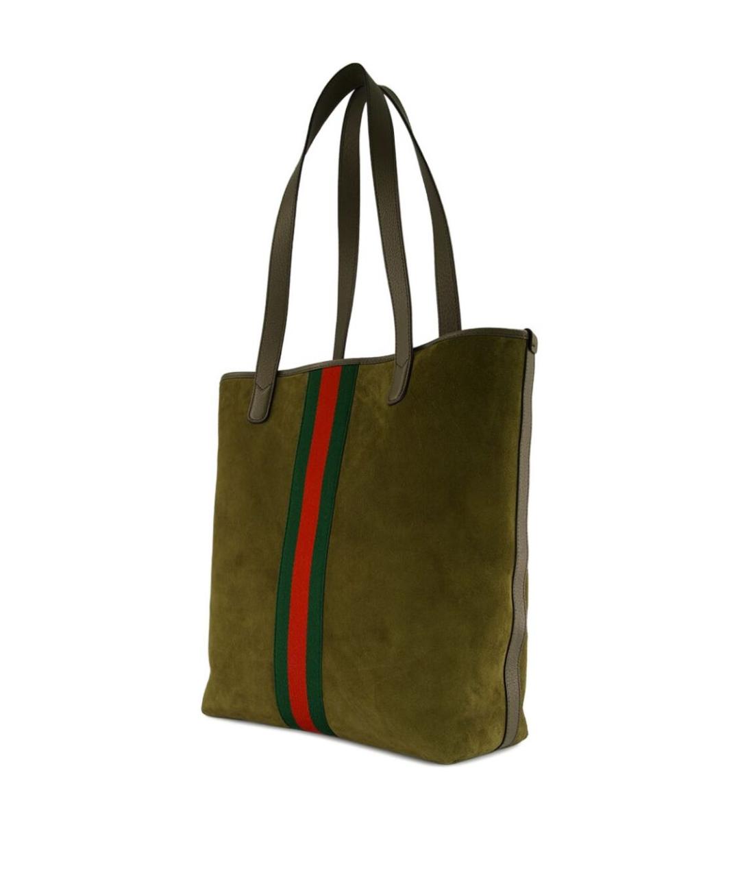 GUCCI Зеленая замшевая сумка тоут, фото 2