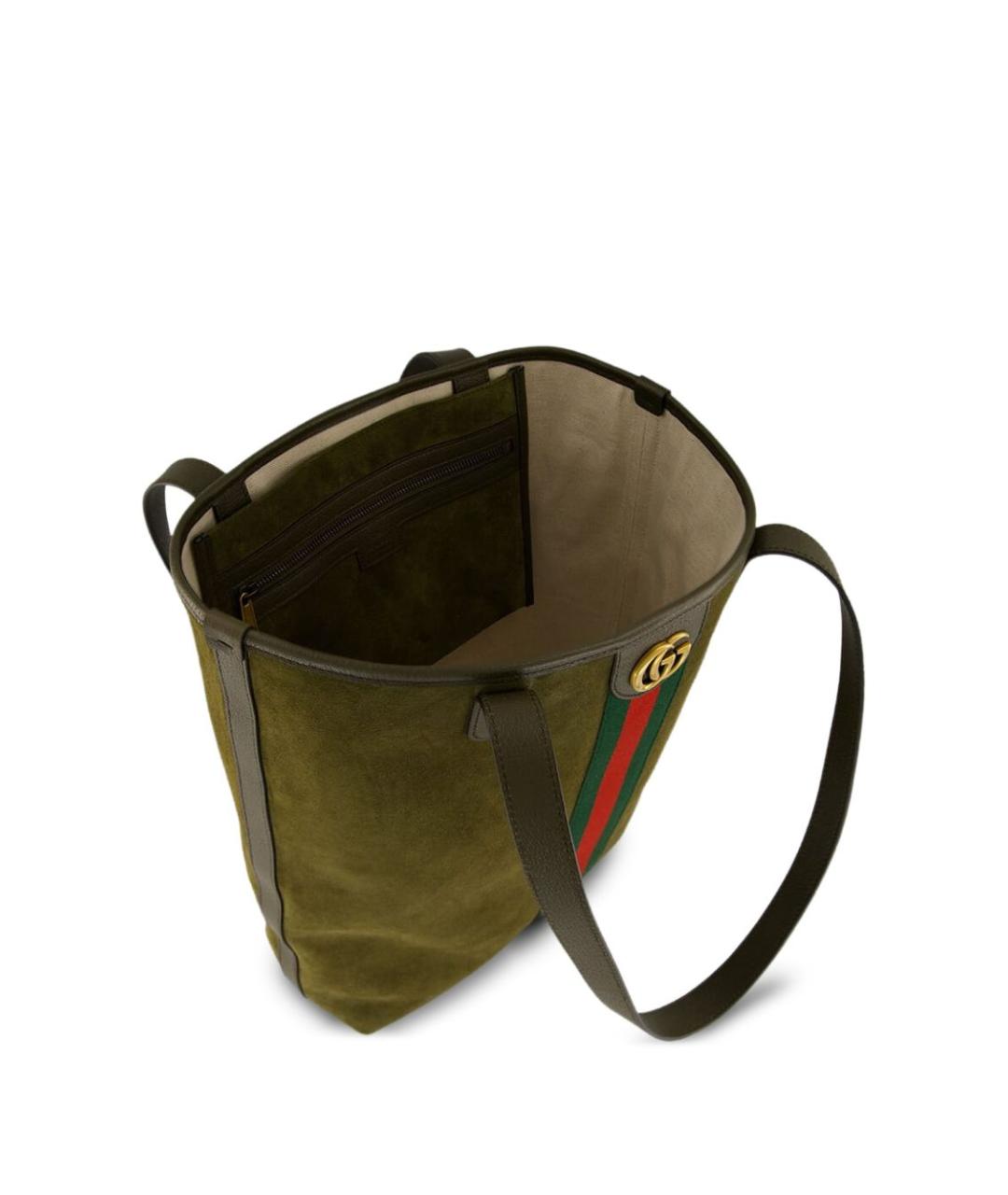 GUCCI Зеленая замшевая сумка тоут, фото 5