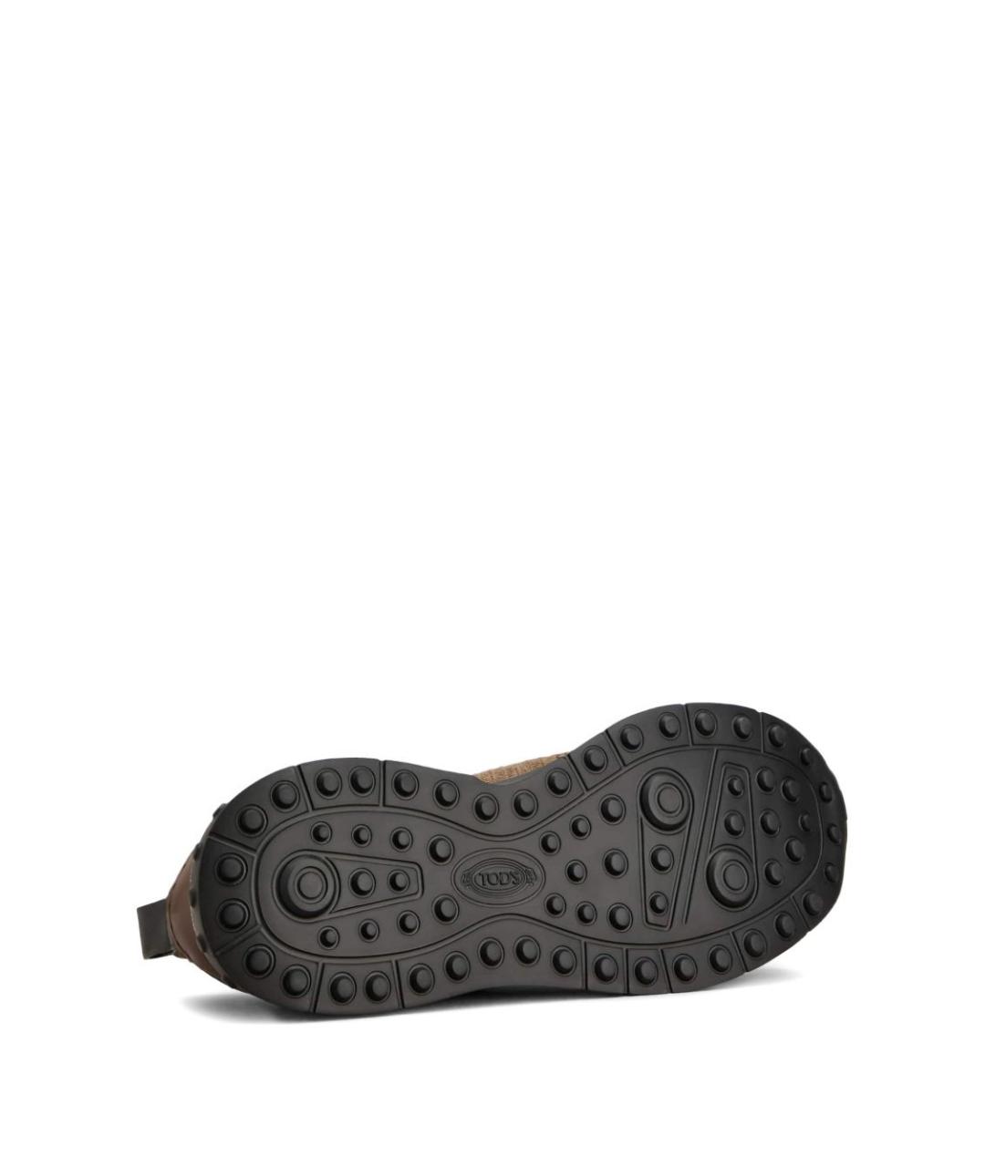 TOD'S Коричневые текстильные низкие кроссовки / кеды, фото 4