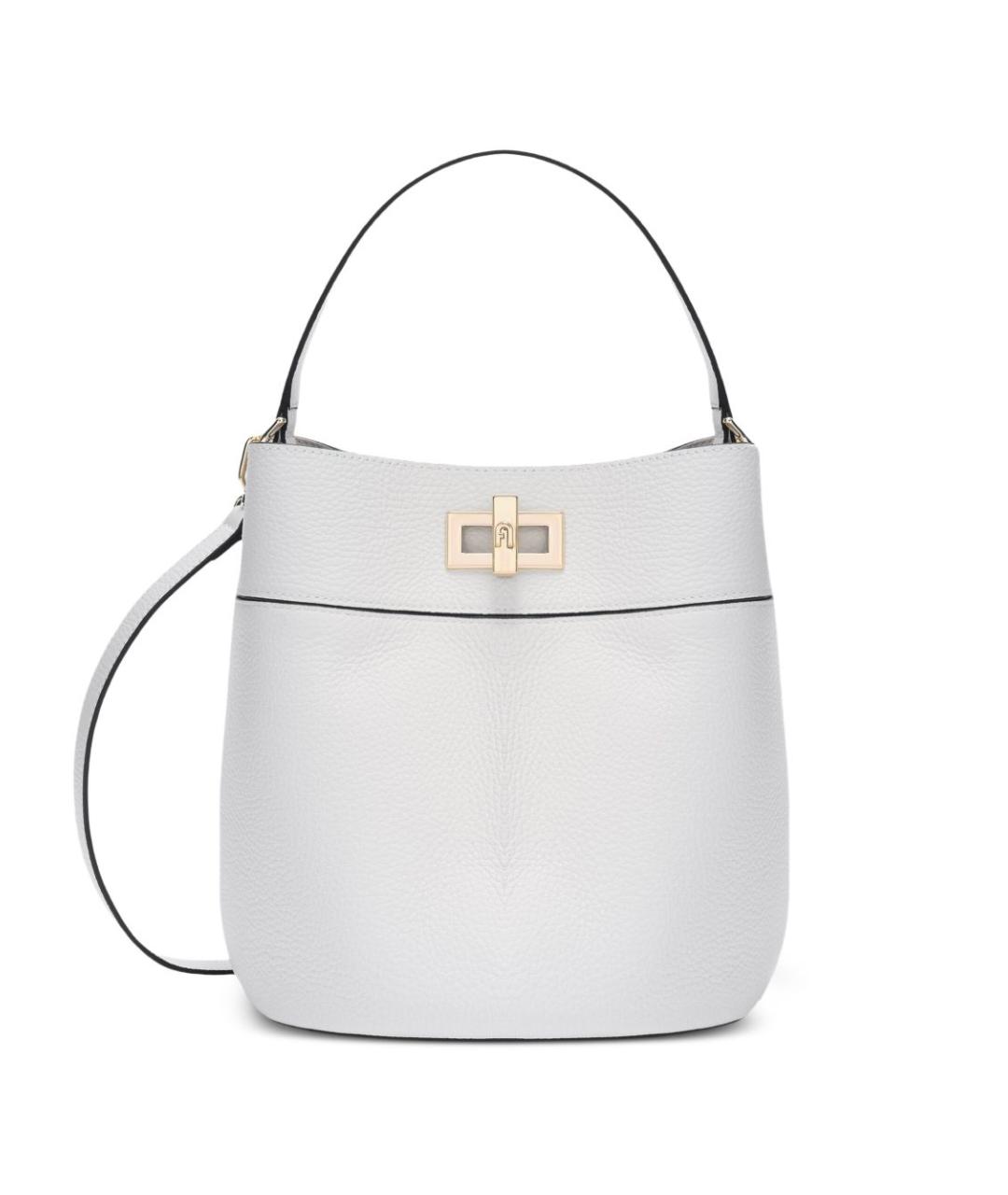 FURLA Белая кожаная сумка с короткими ручками, фото 1