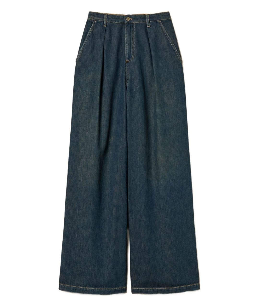 TWIN-SET Синие хлопковые прямые джинсы, фото 1