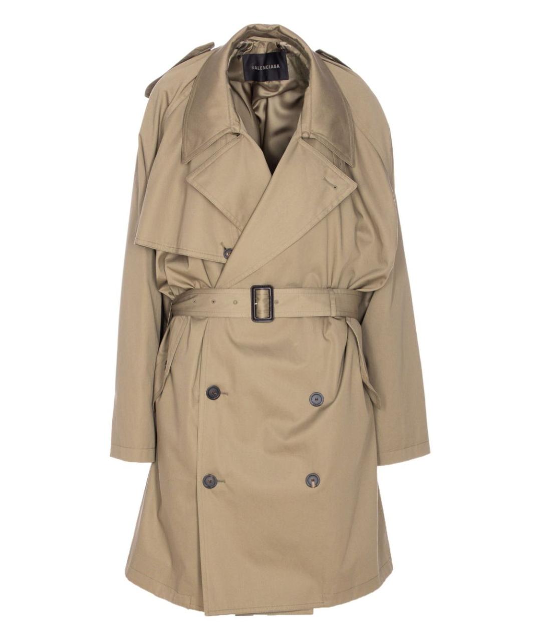 BALENCIAGA Бежевый хлопковый тренч/плащ, фото 1