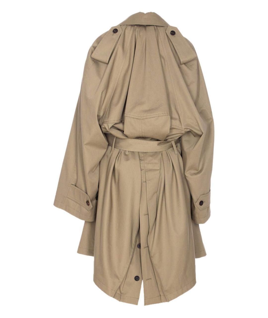BALENCIAGA Бежевый хлопковый тренч/плащ, фото 3