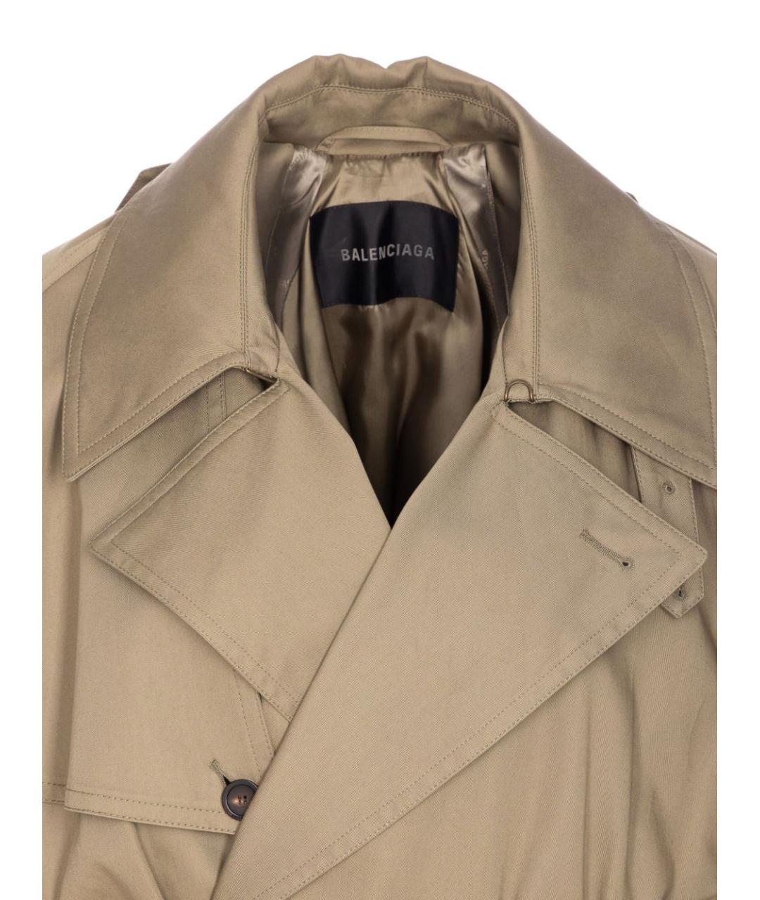 BALENCIAGA Бежевый хлопковый тренч/плащ, фото 4