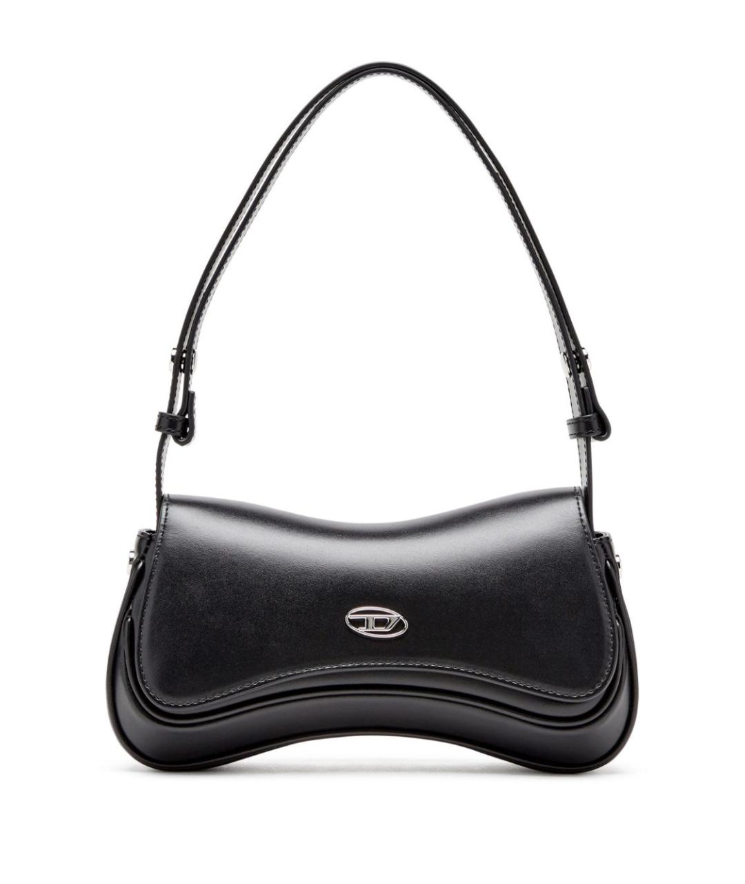 DIESEL Черная кожаная сумка через плечо, фото 1