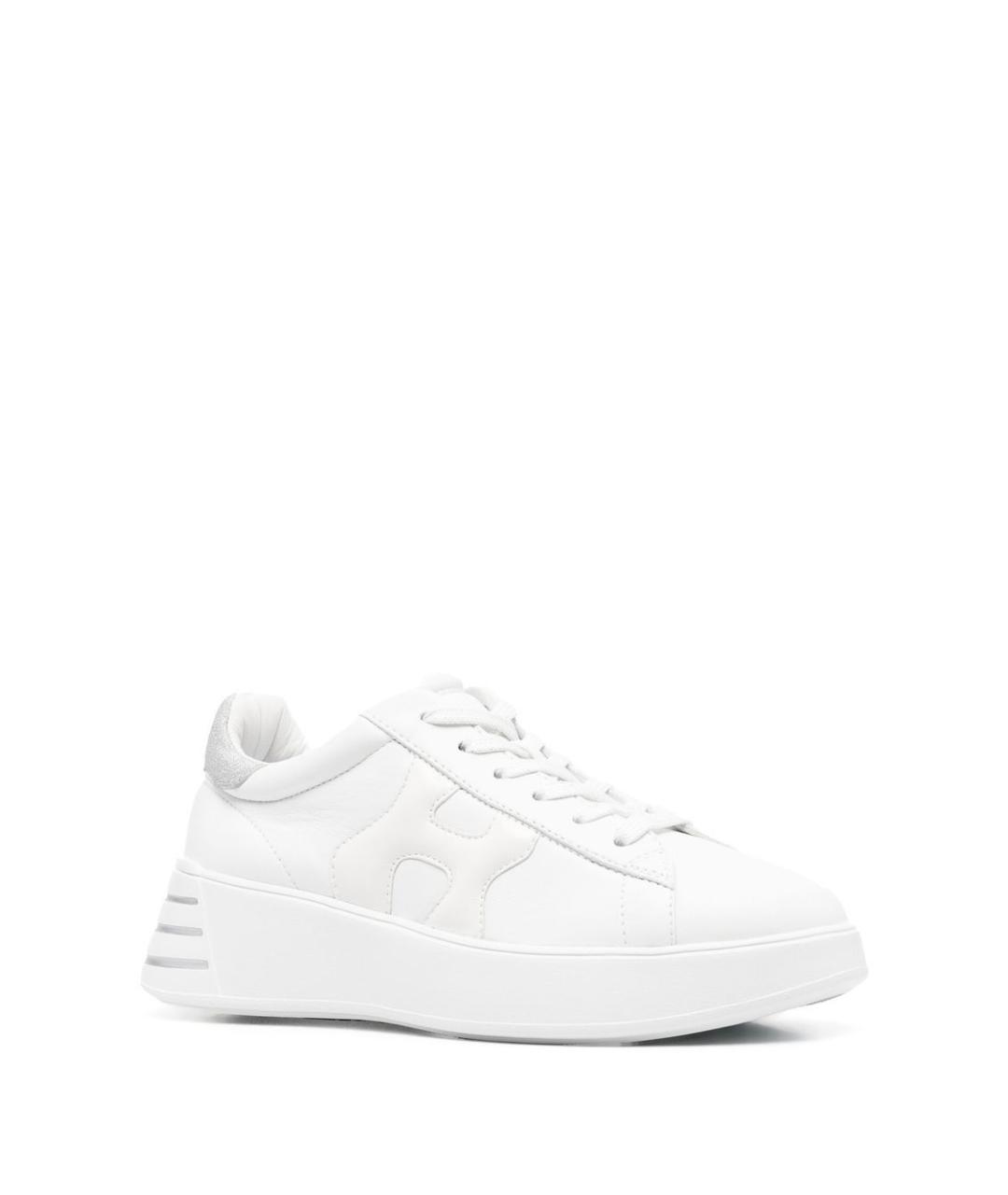 HOGAN Белые кожаные кроссовки, фото 4