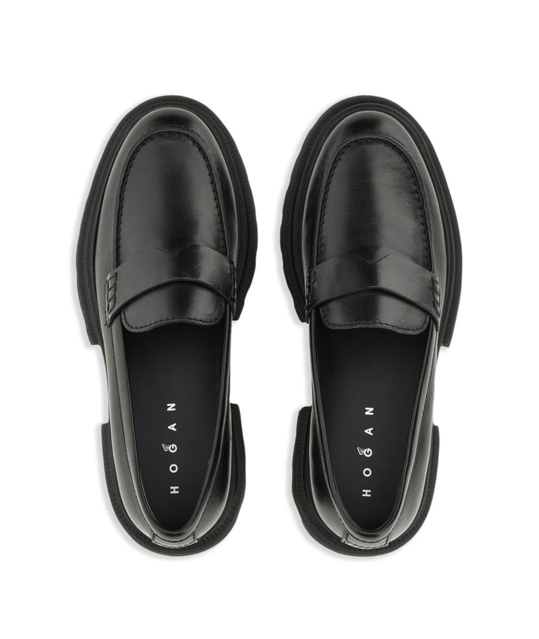 HOGAN Черные кожаные лоферы, фото 4