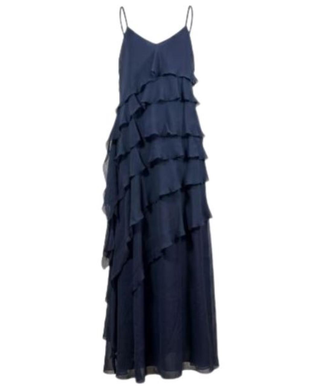 ANTONELLI FIRENZE Темно-синий шелковый сарафан, фото 1