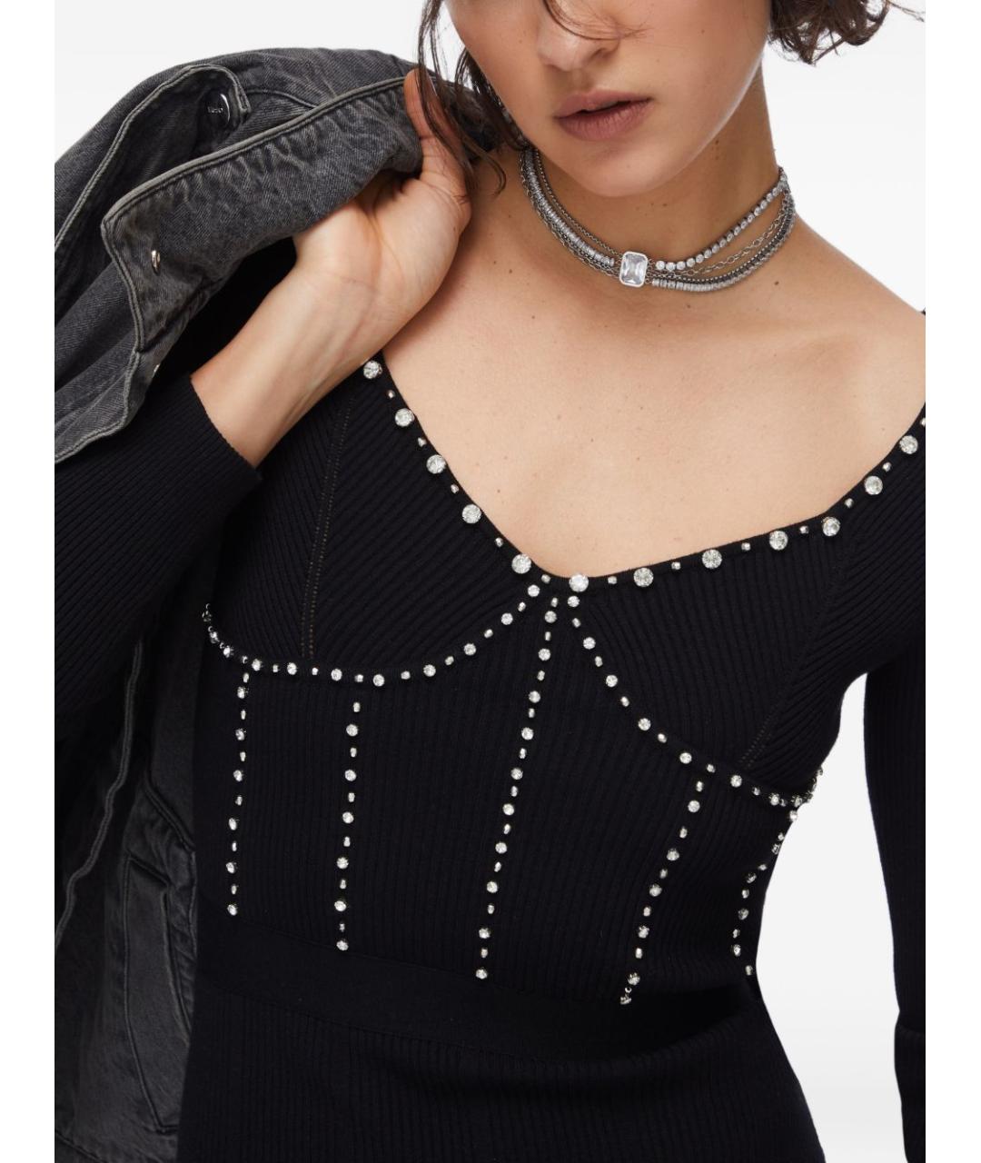 LIU JO Черное вискозное вечернее платье, фото 4