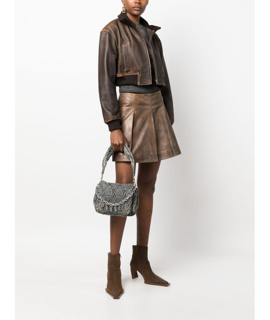 DIESEL Голубая хлопковая сумка через плечо, фото 5