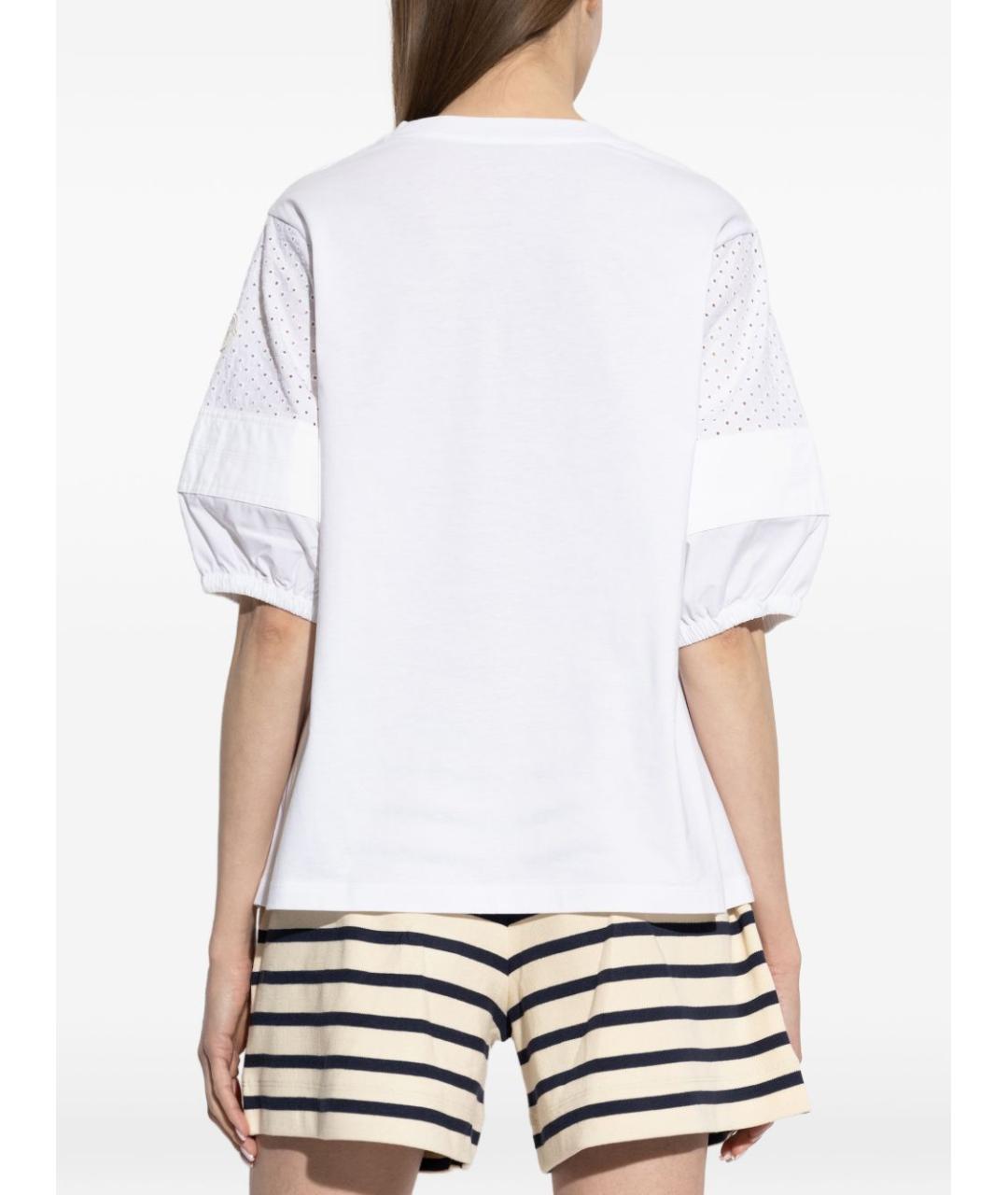 MONCLER Белая хлопковая футболка, фото 3