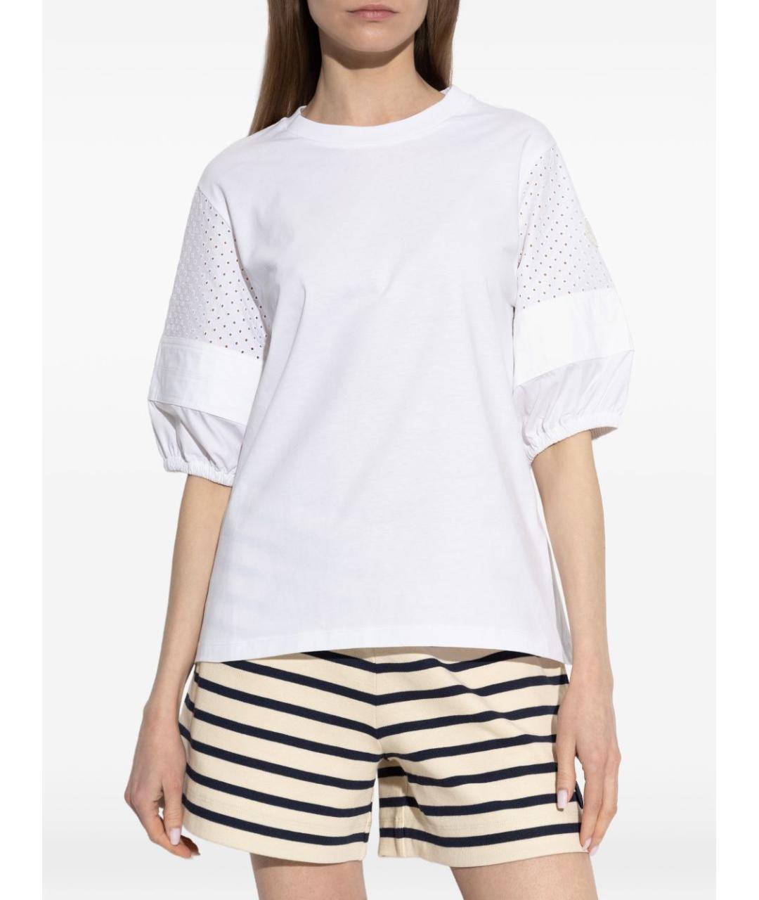 MONCLER Белая хлопковая футболка, фото 2