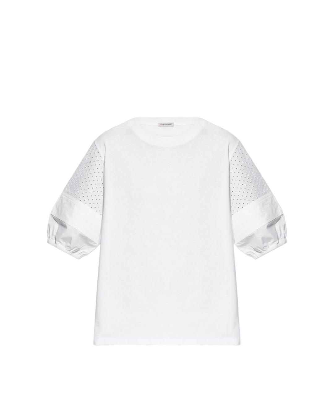 MONCLER Белая хлопковая футболка, фото 1