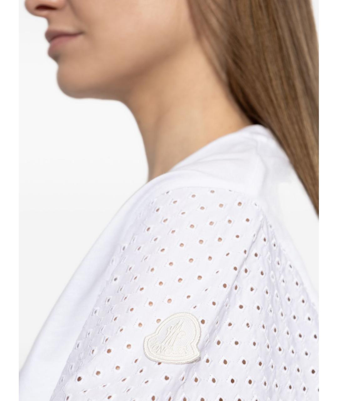 MONCLER Белая хлопковая футболка, фото 4