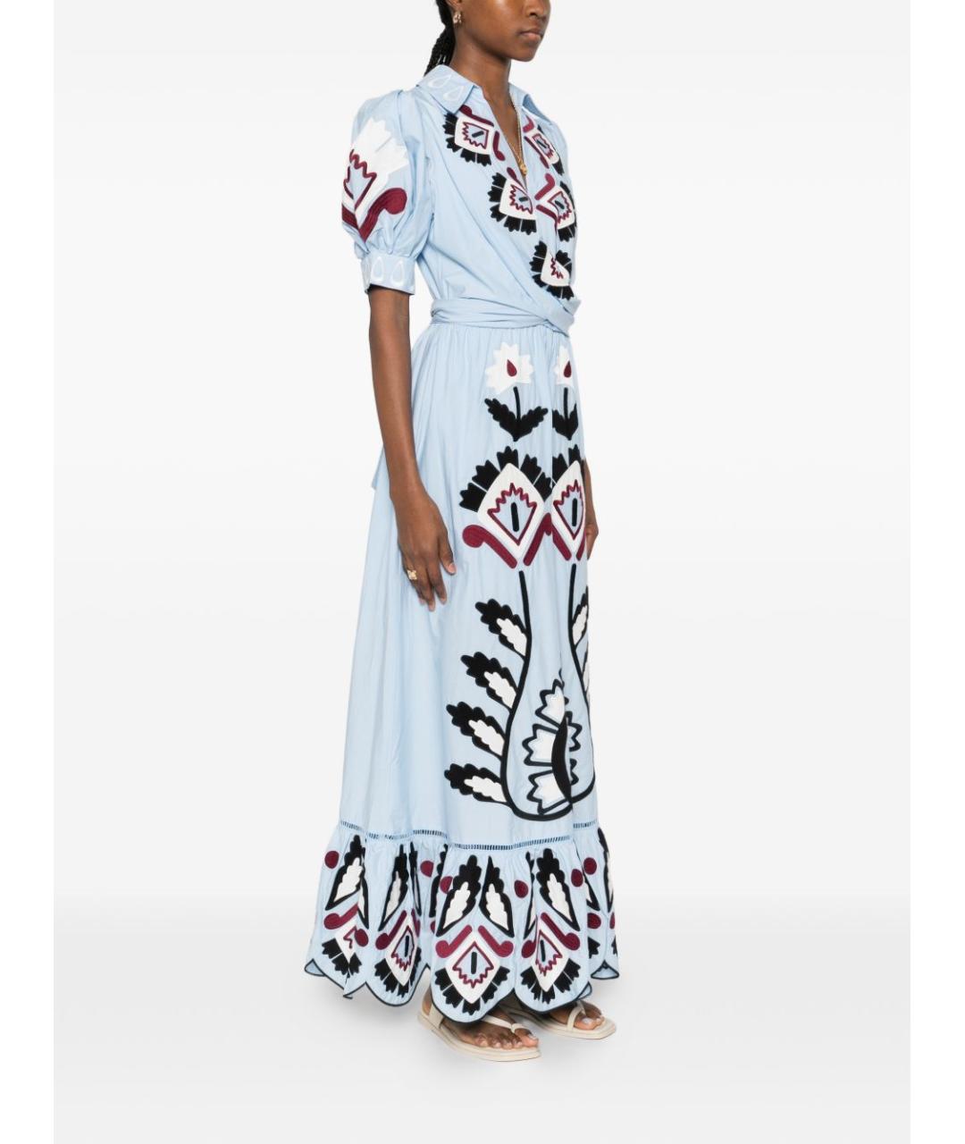 FARM RIO Голубое хлопковое повседневное платье, фото 2